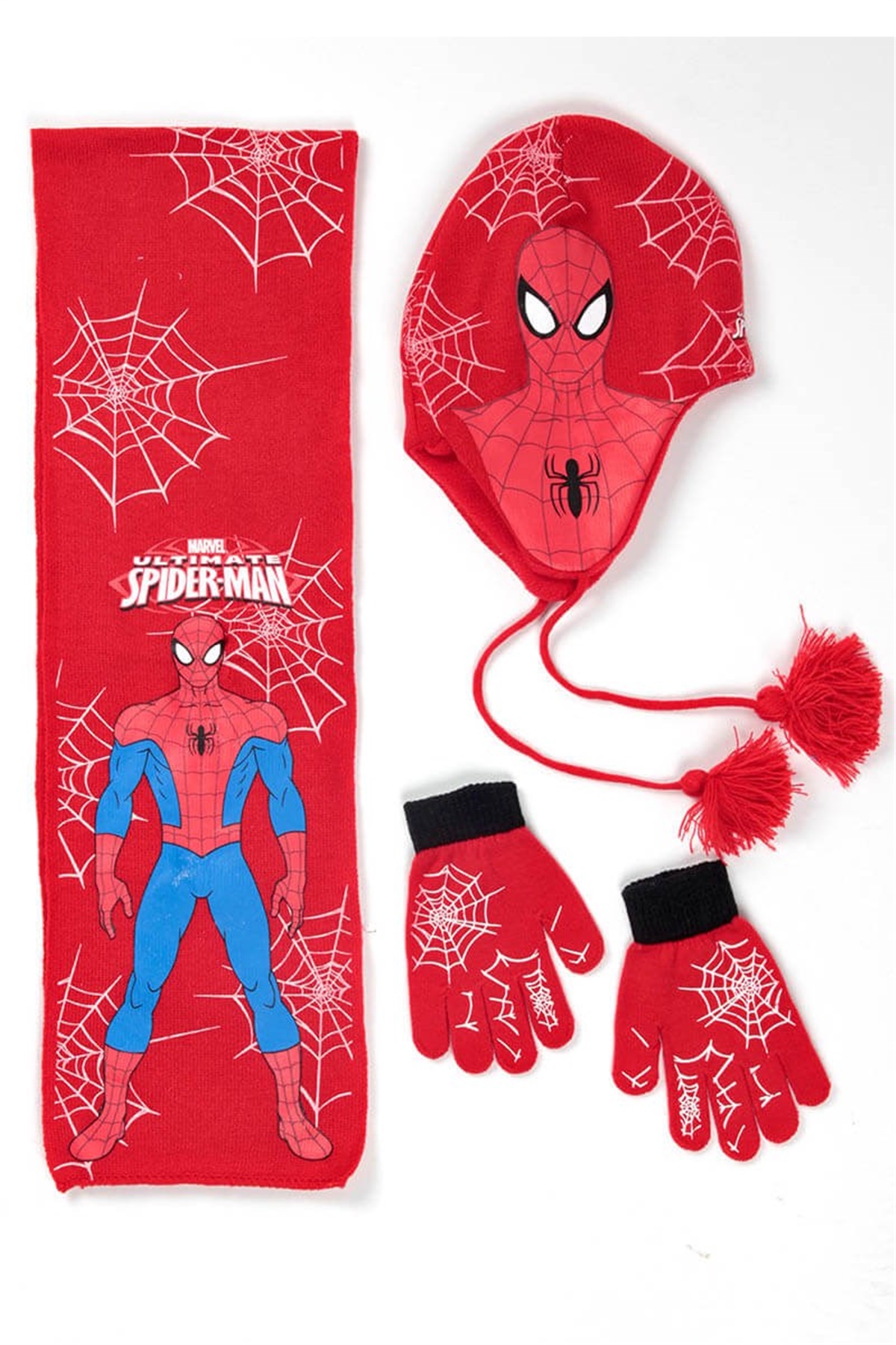 Lisanslı Spider-Man Çocuk Atkı Bere Eldiven Takım UGR-2296-1