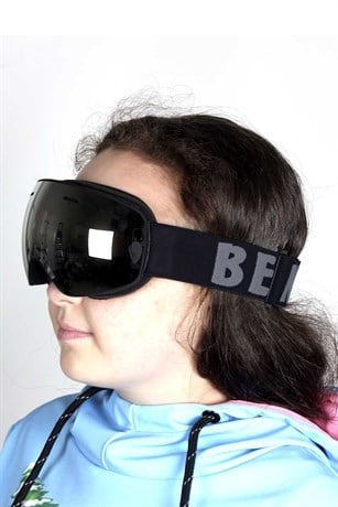 Çocuk Snowboard ve Kayak Gözlüğü Siyah SSG119