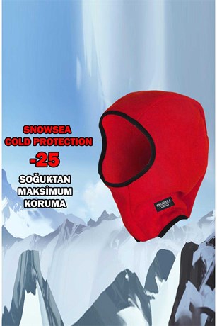 Cold Protection -25 Soğuktan Tam Koruma Snowsea Kırmızı Maske