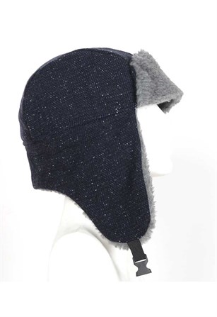 Kulaklı Şapka, Kürklü Kayak Şapkası YB708-1 - Lacivert
