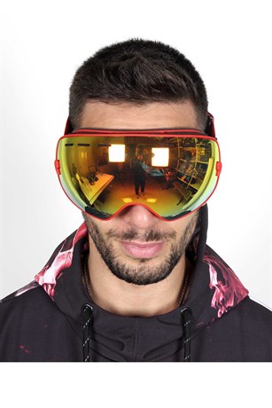 Mandallı Snowboard ve Kayak Gözlüğü Kırmızı SSG110