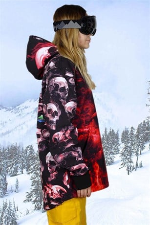 Bayan kırmızı Snowboard ve Kayak Montu SS5588