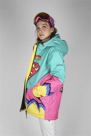 Snowsea Supergirl Fermuar SS7786 Kadın Kayak Montu, 1. Kalite Kadın Snowboard Montu